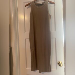Double Zero Ribbed Olive Sleeveless Dress in Size Large, NWOT